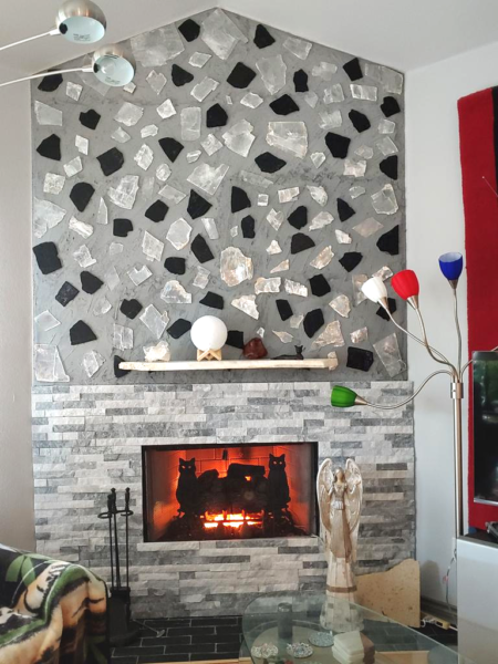 Cindy Hallett - Article - Building The Shungite Selenite Wall - Austin Texas - finished