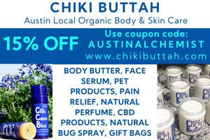Chiki Buttah Natural Pain Relief and Skin Care Products - Discount Promo Coupon Code - Austin Texas 2021